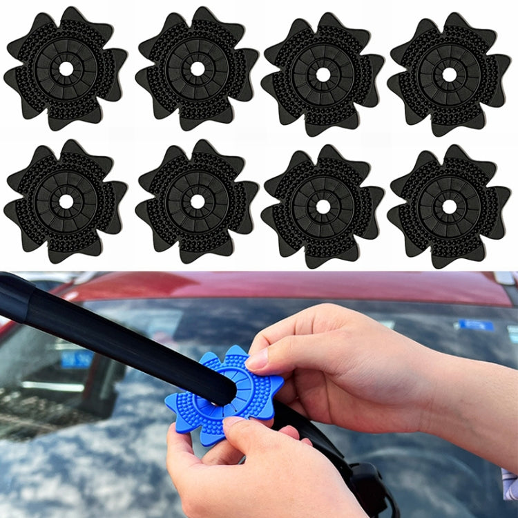 4sets Car Universal Wiper Hole Protective Cover PVC Dustproof Snowproof Wiper Pad — Black Big Hole