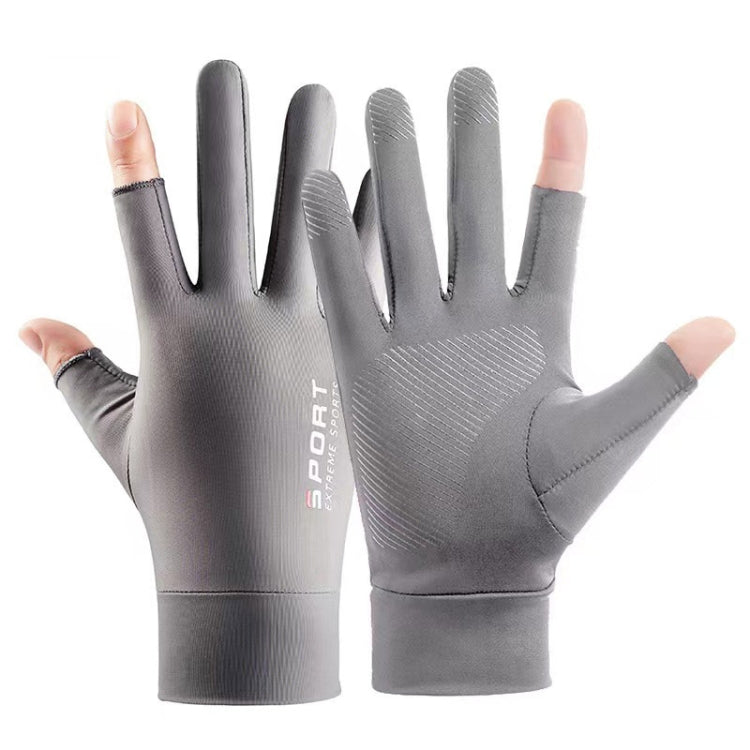 Summer Ice Silk Thin Sunscreen Gloves Fishing Non-slip Takeaway Rider Gloves