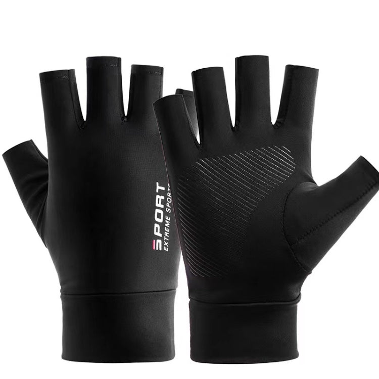 Summer Ice Silk Thin Sunscreen Gloves Fishing Non-slip Takeaway Rider Gloves