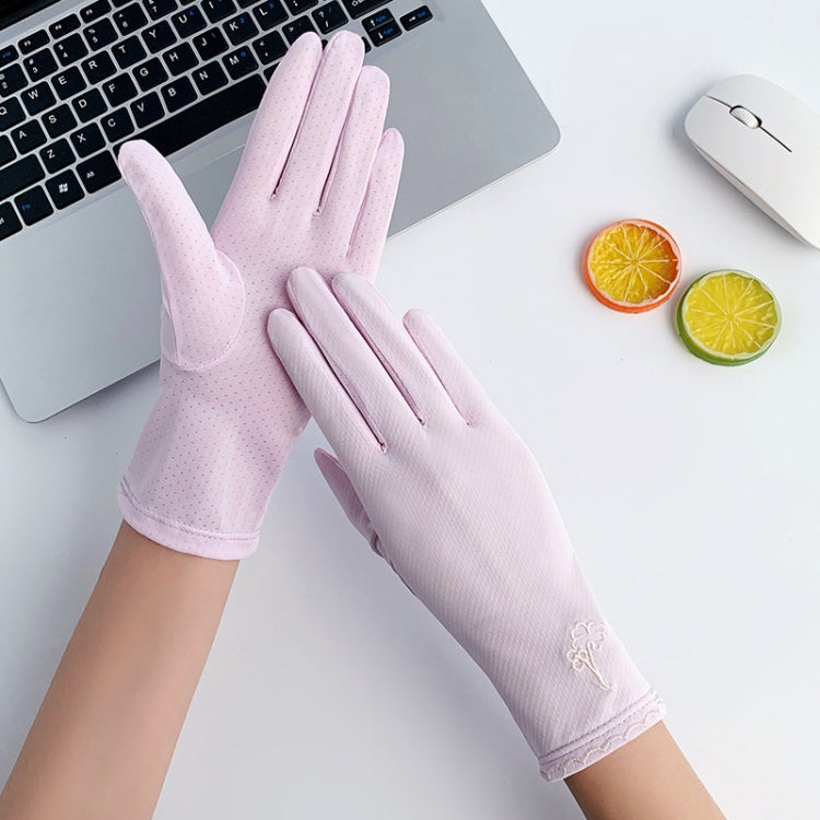 Summer Sunscreen Anti-ultraviolet Ice Silk Thin Gloves
