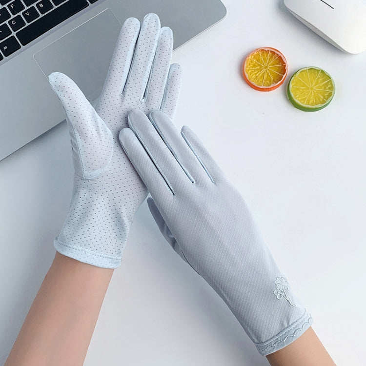 Summer Sunscreen Anti-ultraviolet Ice Silk Thin Gloves