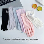 Summer Sunscreen Anti-ultraviolet Ice Silk Thin Gloves