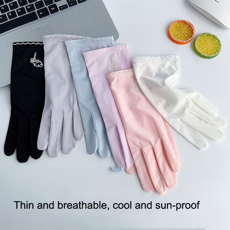 Summer Sunscreen Anti-ultraviolet Ice Silk Thin Gloves