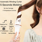 Automatic Curling Iron With Bi-Directional Rotating Ceramic Glaze Coating Hair Care