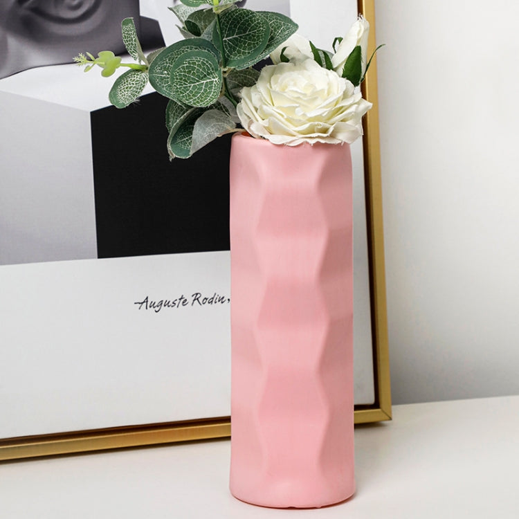 Wave Model Drop-Proof Imitation Porcelain PE Vase Ornament Simple Style Home Arrangement Flowerpot — Green