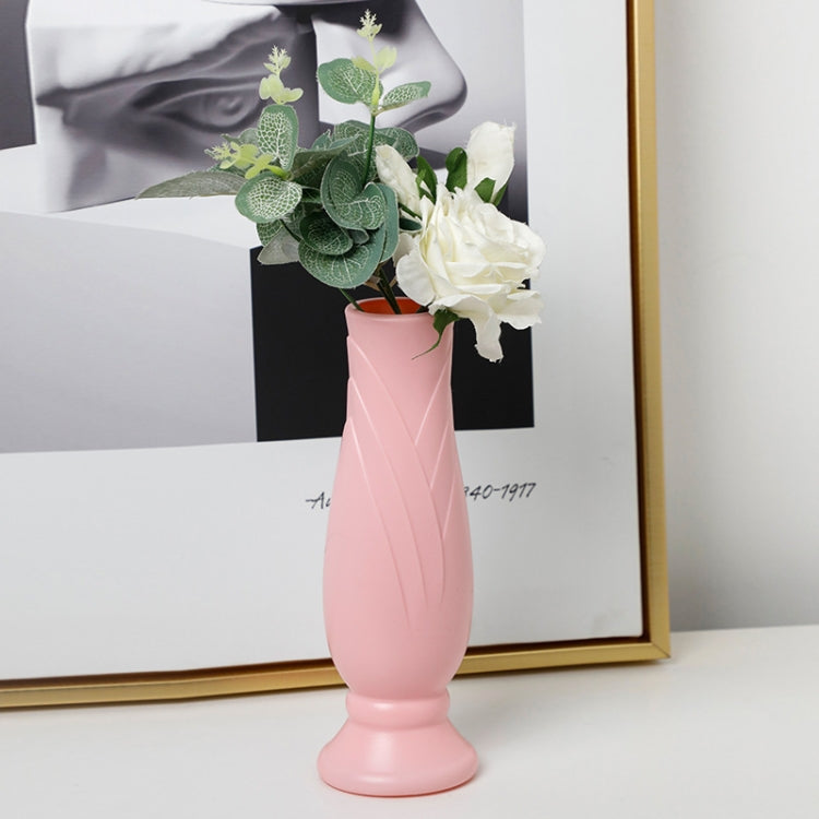 Petal Shaped Simple Drop-Proof PE Vase Imitation Porcelain Home Decoration Ornaments — Green