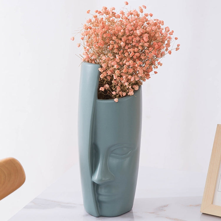 Durable Drop-Proof Thickened PE Dried Flower Ornaments Imitation Glaze Vase — Sea Blue
