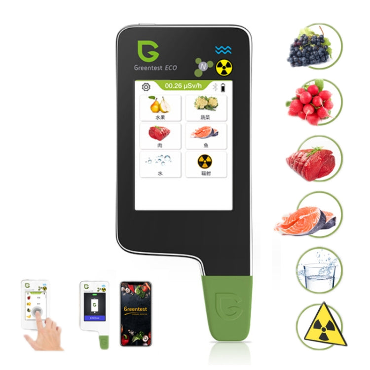 Greentest ECO6 Vegetable, Fruit, Meat Food Nitrate Water Quality Nuclear Radiation Environmental Detector, EU Plug — ECO6 White