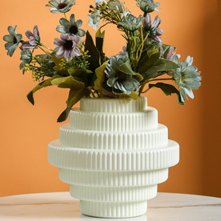 PE Vase Wet And Dry Flower Arrangement Container Imitation Porcelain Succulent Flower Pot — Sea Blue