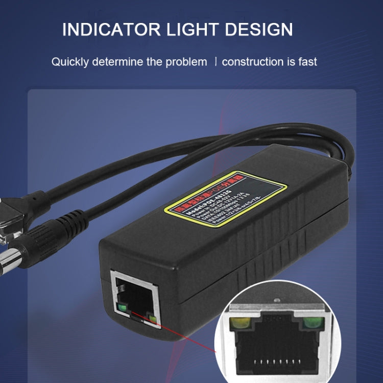 POE-4812G POE Splitter IEEE 802.3AF Standard 12V Output 48V Input for CCTV IP camera Security System