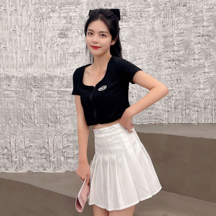 Summer High Waist Pleated Skirt Student A-Shaped Skirt — view 17