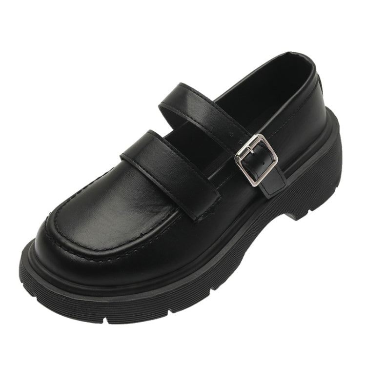 Women Leather Shoes Round Toe Mary Janes Shoes Girls Student School Shoes — 38