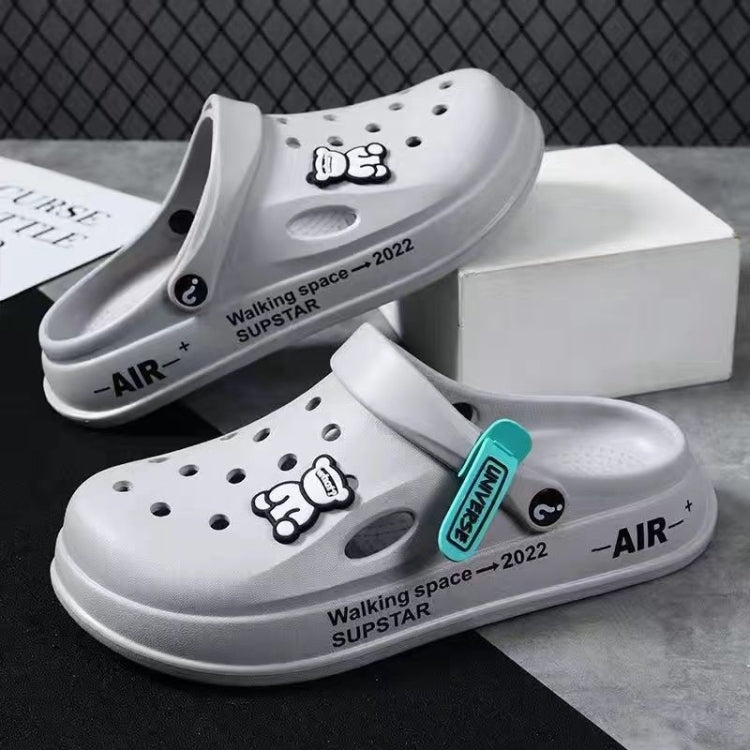 Summer Men Slippers Hole Shoes Couples Sandals Soft Soled Beach Shoes — 38-39
