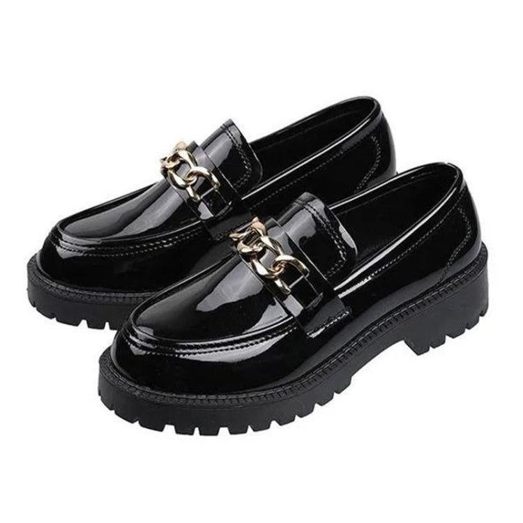 Slip-On Loafers Flat Preppy Style Women Leather Shoes — 37