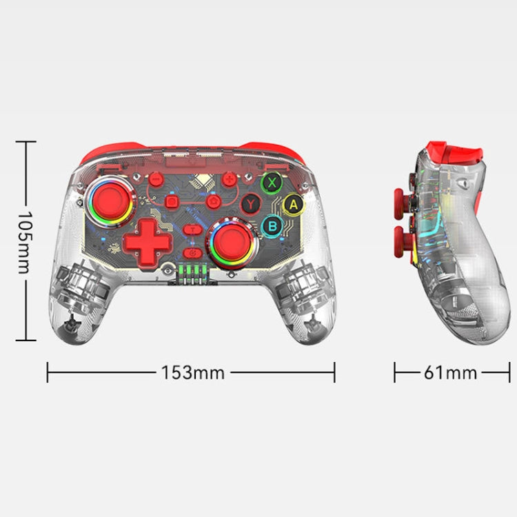 For PS3 / PS4 Dual Vibration Wireless Gamepad With RGB Lights — Red