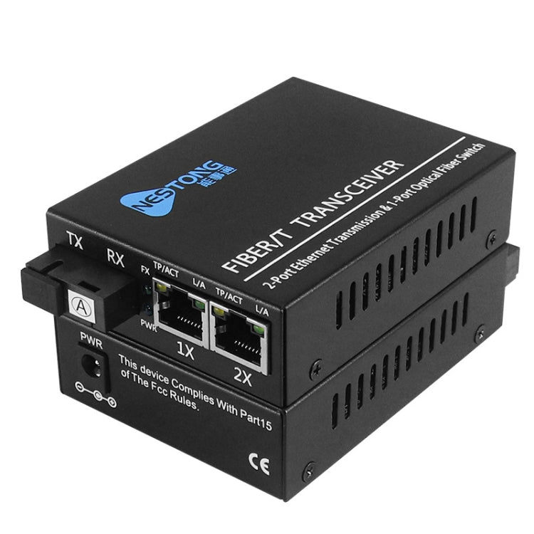 NESTONG 100M Single-Mode Fiber Optic Transceiver POE Photoelectric Converter, CN Plug