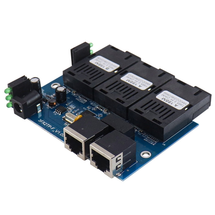 100Mbps Fiber Transceiver, 3 Fiber Port+2 Ethernet Port AAB-PCBA