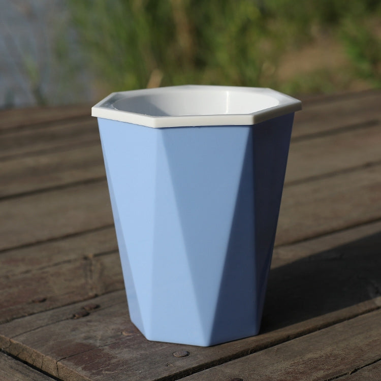 Diamond-shaped Automatic Water-absorbing Lazy Flower Pot Green Plant Plastic Pot — 12cm x 14cm