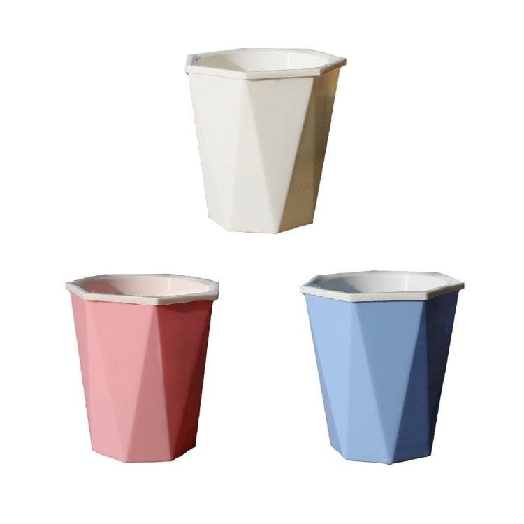 Diamond-shaped Automatic Water-absorbing Lazy Flower Pot Green Plant Plastic Pot — Blue