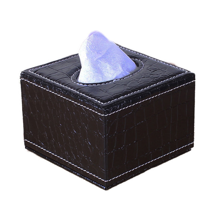 Hotel Restaurant Leather Square Paper Box Car Tissue Box — Sheepskin