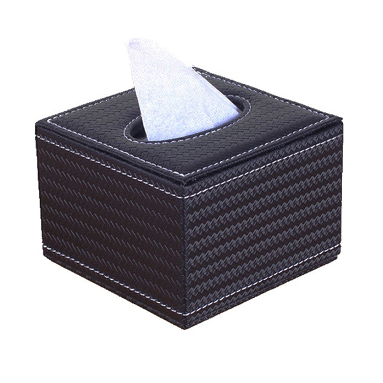 Hotel Restaurant Leather Square Paper Box Car Tissue Box — Crocodile Pattern