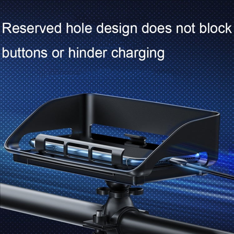 Rotatable Bicycle and Motorcycle Anti-shake Fixed Mobile Phone Holder with Sun Visor