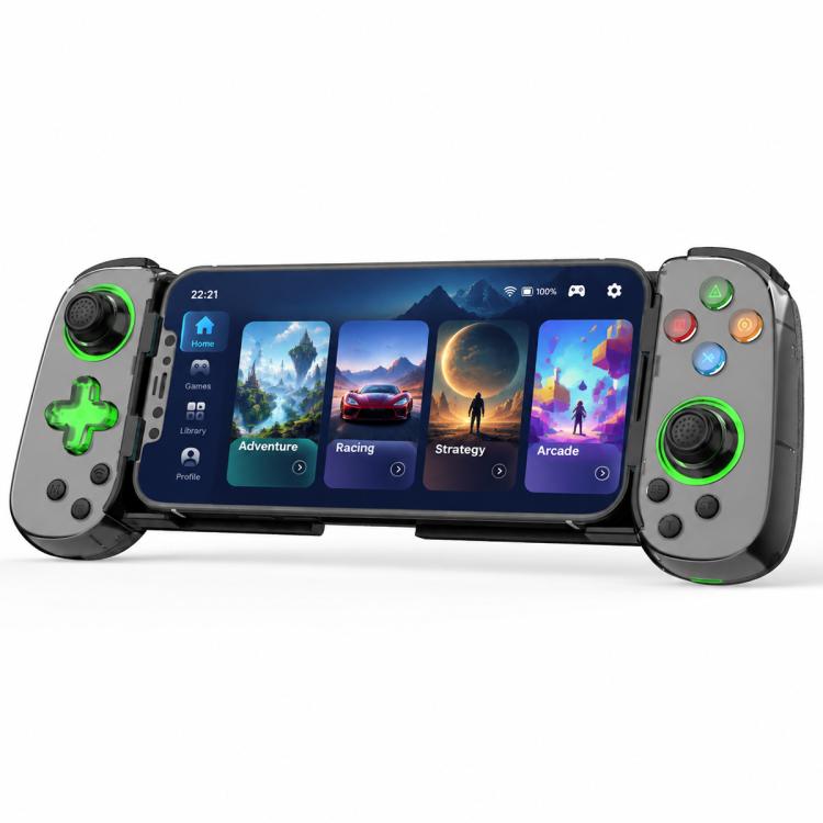 D7 BT5.0 Retractable Gamepad With Light For PC / Android / IPhone /Win7 10 11/Mac OS/Switch