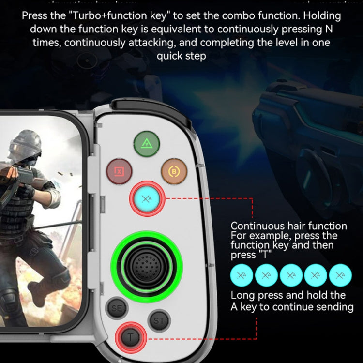 D7 BT5.0 Retractable Gamepad With Light For PC / Android / IPhone /Win7 10 11/Mac OS/Switch