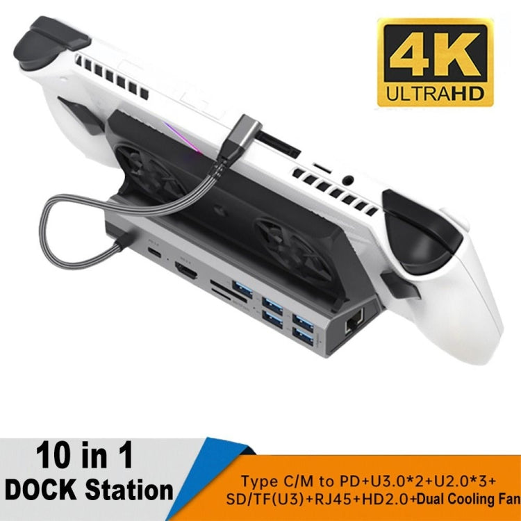For ASUS ROG Ally 100W PD Charging Game Console Stand Multifunctional USB 3.0 Docking Station — 9 -in -1