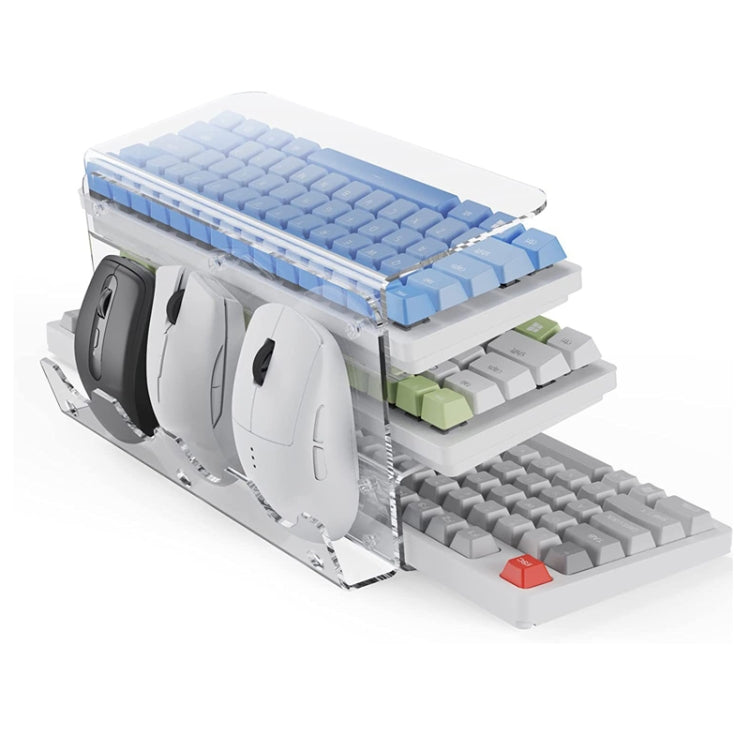 Transparent 3-Layer Acrylic Keyboard Stand Increased Tilt Computer Keyboard Tray — Black