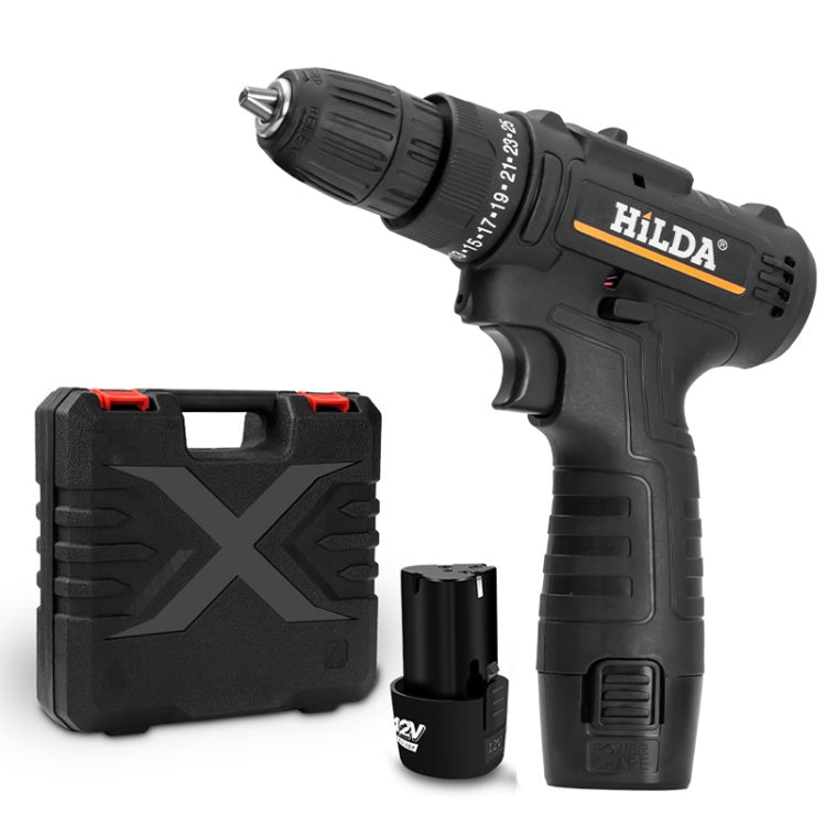 HILDA Home Power Drill 12V Li-Ion Drill With Charger And Battery, US Plug — Carton Packing