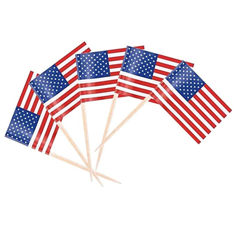 100pcs/pack 65mm National Flag Toothpick Cupcake Toppers Cocktail Sticks