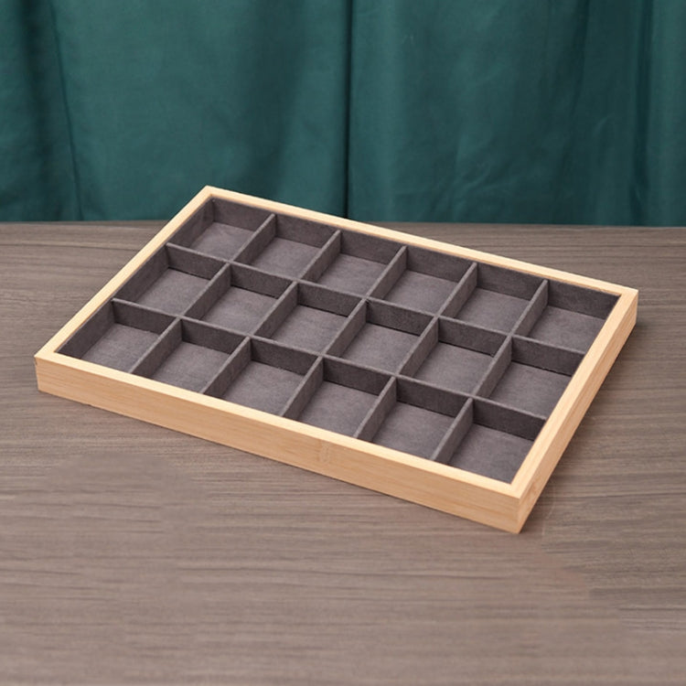 Bamboo Wood Jewelry Display Pallet Jewelry Storage Display Tray — 12 Grid Tray
