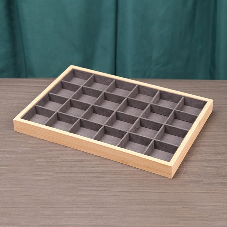 Bamboo Wood Jewelry Display Pallet Jewelry Storage Display Tray — 18 Grid Tray