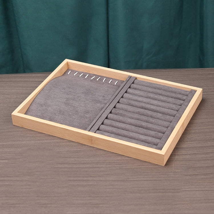 Bamboo Wood Jewelry Display Pallet Jewelry Storage Display Tray — Necklace Tray
