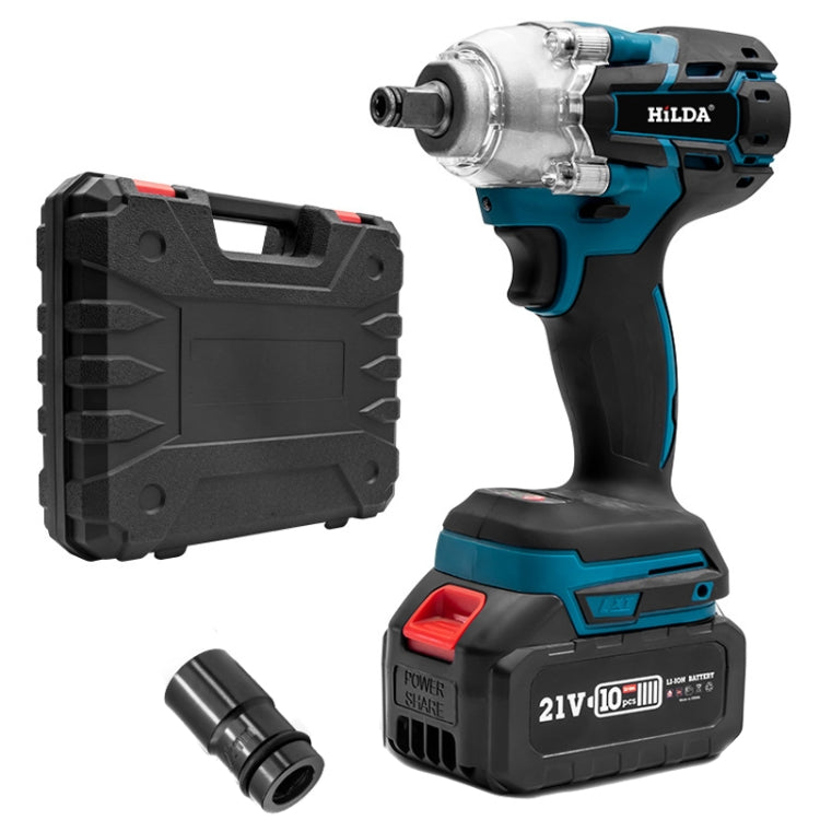 HILDA Motorized Wrenches Lithium Repair Parts With 22mm Socket, EU Plug — Blue With 2 Battery+1 Charger(1500mAh)