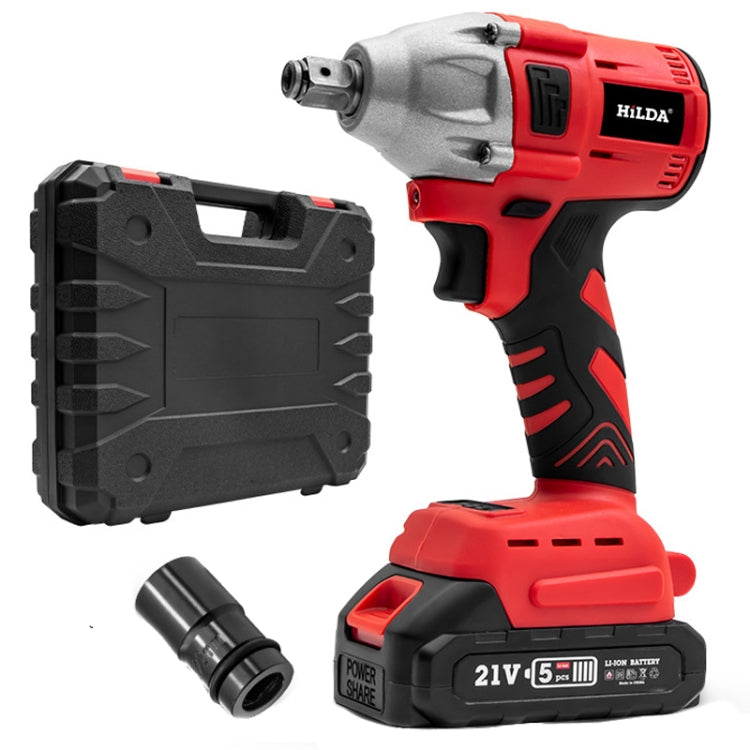 HILDA Motorized Wrenches Lithium Repair Parts With 22mm Socket, EU Plug — Blue With 2 Battery+1 Charger(3000mAh)