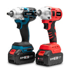 HILDA Motorized Wrenches Lithium Repair Parts With 22mm Socket, EU Plug — Red With 2 Battery+1 Charger(3000mAh)