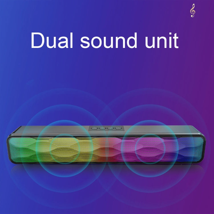 RGB Colorful Lighting Effect Desktop Long USB Wireless Bluetooth Speaker — view 5