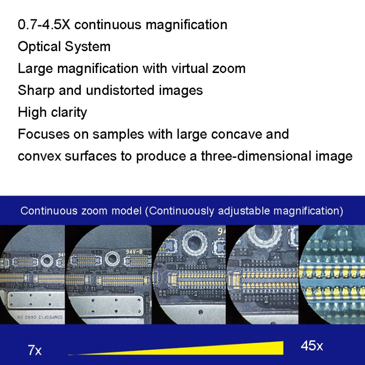 Trinocular Stereo Microscope Industrial Grade Can Connect To HD Display