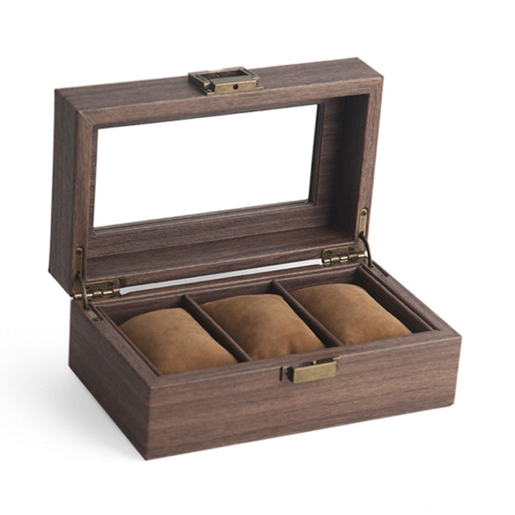 Wood Grain Leather Watch Display Box Watch Storage Case Jewelry Box — 3 Digit Long
