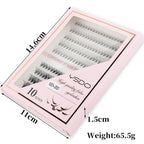 10rows /Box 10D+20D Naturally Thick Grafted Eyelashes 0.07 Single Cluster Implanted False Eyelashes — view 3