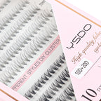 10rows /Box 10D+20D Naturally Thick Grafted Eyelashes 0.07 Single Cluster Implanted False Eyelashes — view 4