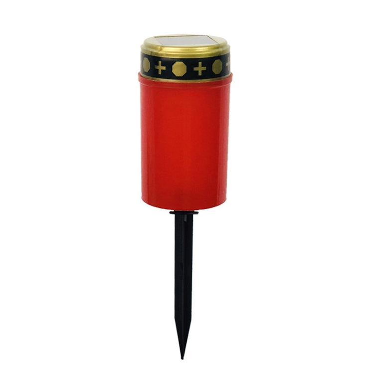 Solar Induction Graves Light Outdoor Waterproof LED Candle Light — Without Ground Nails Red