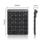 KN-980 28 Keys Portable Wireless Digital Quiet Keypad Computer External Digital Password Keypad — Gray