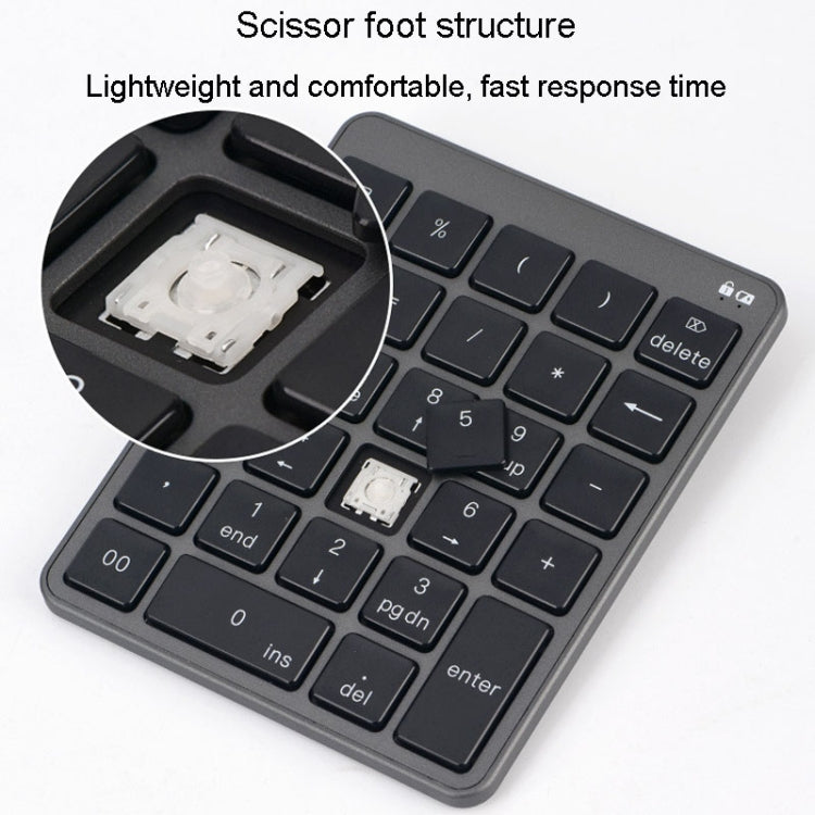 KN-980 28 Keys Portable Wireless Digital Quiet Keypad Computer External Digital Password Keypad — view 4