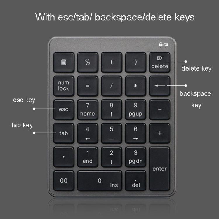 KN-980 28 Keys Portable Wireless Digital Quiet Keypad Computer External Digital Password Keypad — view 7