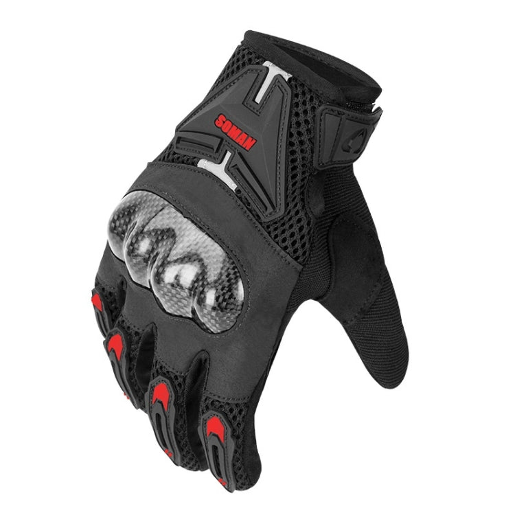 SOMAN Motorcycle Riding Anti-fall Breathable Anti-slip Carbon Fiber Gloves