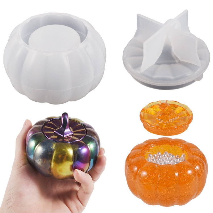 DIY Crystal Epoxy Pumpkin Storage Box Mold Halloween Silicone Mold