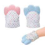 Baby Teething Gloves Anti-bite Silicone Teething Ring Toys — Blue